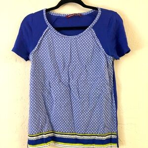 Comptoir Des Cotonniers Stretch Short Sleeve Blouse Medium Blue Casual